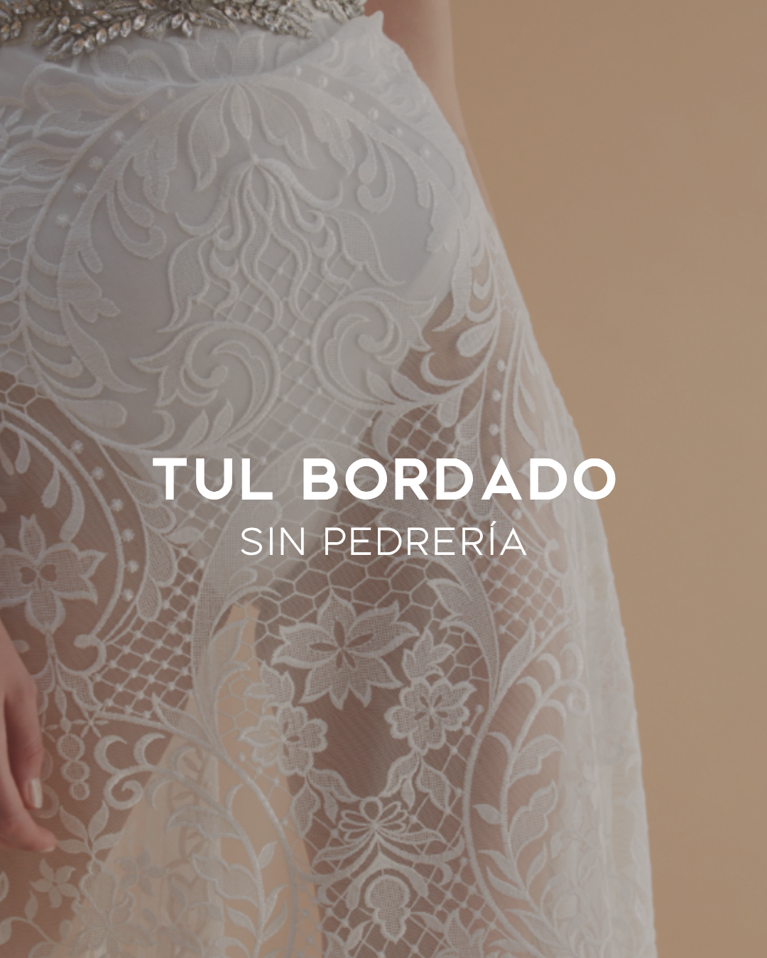Tul Bordado Sin Pedrería