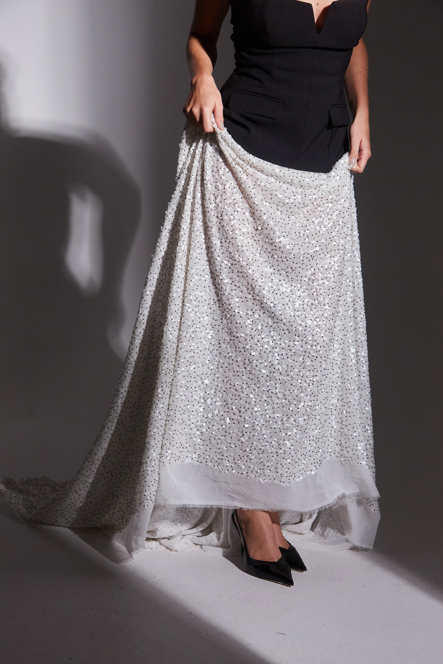 S0633 CHIFFON BORDADO CON LENTEJUELAS Y MOSTACILLAS PELTRE